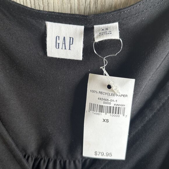 Gap Black Tie Waist Pants Wide Leg Cropped Romper NWT Size XS - Picture 2 of 11